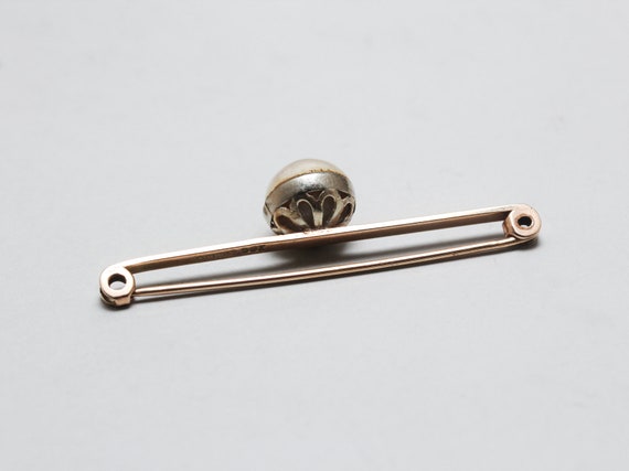 9ct Yellow Gold, Pearl Brooch - image 2