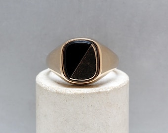 ヴィンテージ 9ct ゴールド オニキス シグネット リング - Etsy 日本