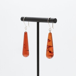 Cognac Amber Earrings with silver hooks
