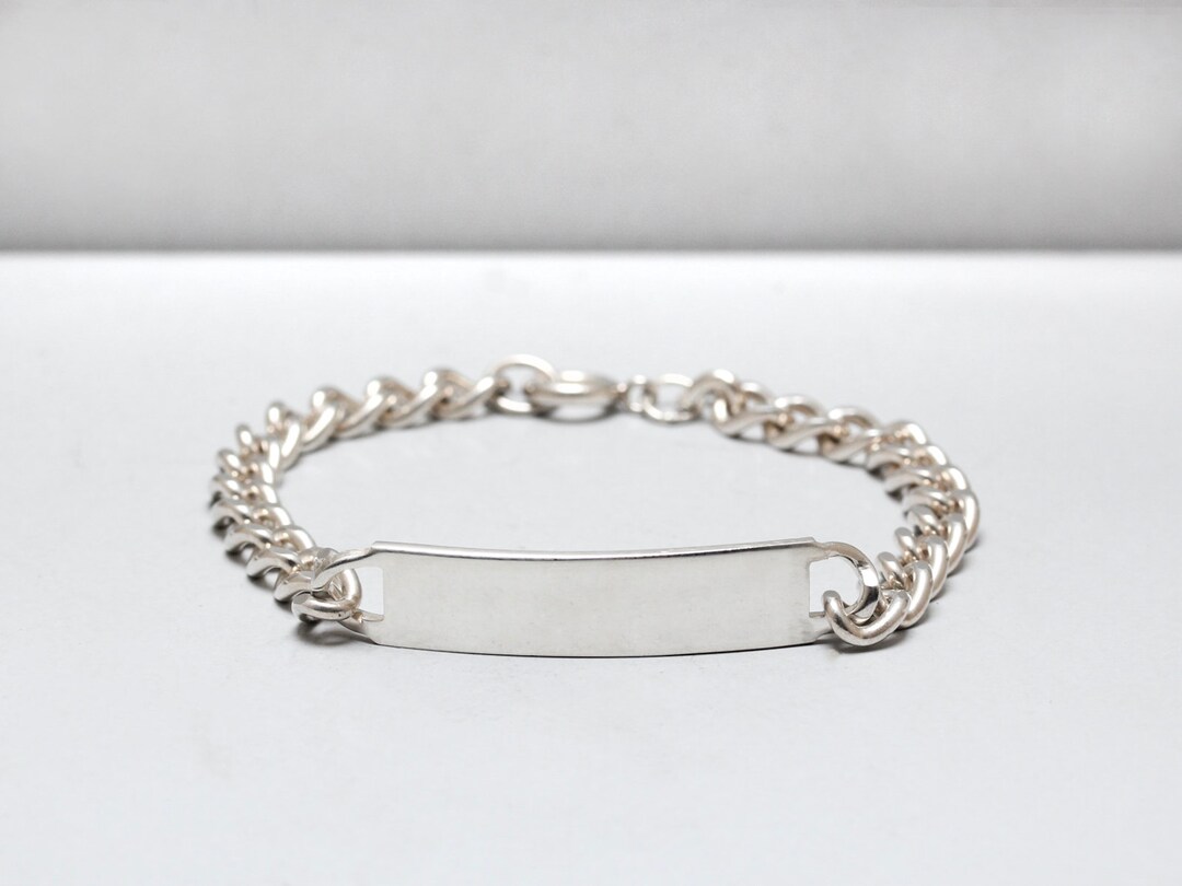 Silver ID Bracelet - Etsy