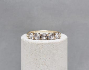 9ct Gold Cubic Zirconia Ring, UK Size T