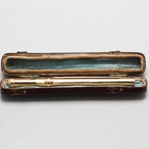 Antique 9ct Yellow Gold Retractable Pencil and Case