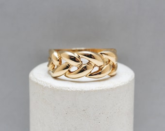 9 Karat Gelbgold Weave Ring UK Größe N