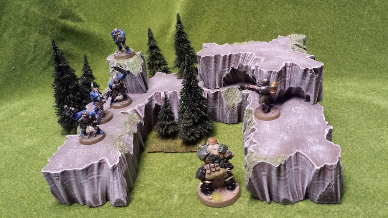Miniature Wargames Stackable Mountain Terrain System Custom RTSystems Bundle