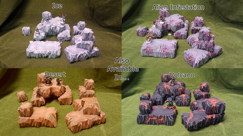 Miniature Wargames Stackable Mountain Terrain System Custom RTSystems Bundle
