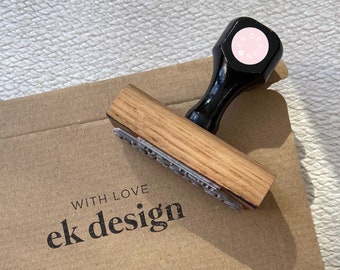 Custom Logo Stamp | Reclaimed Oak | Rubber | Eco Friendly | Personalised | Logo | Small Business | Packaging | Paper | Wedding | Stationery