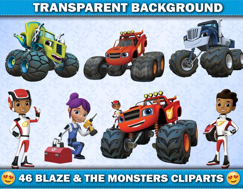 Blaze And The Monsters Cliparts Blaze And The Monsters PNG | Etsy