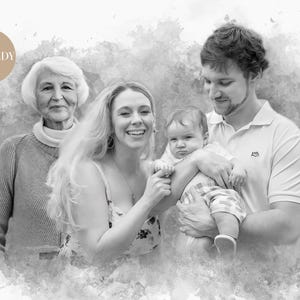 Memorial Photo, Add Deceased Loved One, Portrait From Photos (Digital File)