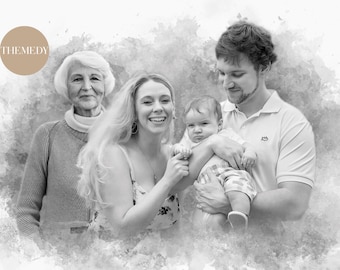 Memorial Photo, Add Deceased Loved One, Portrait From Photos (Digital File)