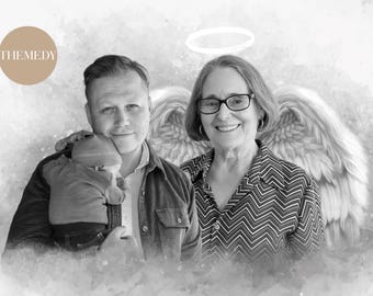 Memorial Portrait, Add Deceased Loved One to Photo, Family Keepsake