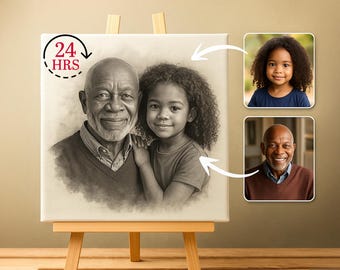 Custom Photo Merge Portrait, Memorial Gift