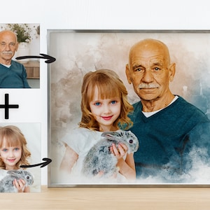 Add person to photo, Add deceased loved one to picture, Combine photos, Custom memorial gift, Gift for Dad Mom, Merge pictures