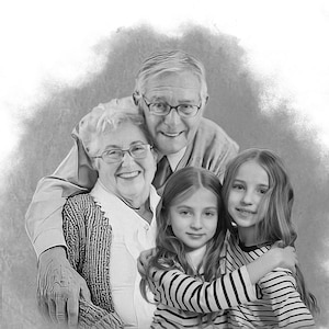 Add deceased loved one to photo, Realistic merge of different photos, Add someone to photo, Portrait from photos, Memorial portrait