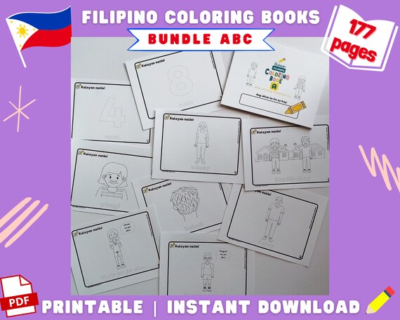 buksan printable filipino coloring books a b c 177 etsy