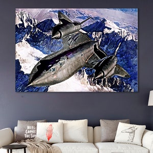 Supersonic Jet Decor/Reconnaissance Aircraft Canvas/Lockheed SR-71 Wall Art/SR-71 Blackbird Print/Pilot Gift/Boy Room Decor/Pilot Gift/SR-71
