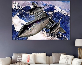 Impresión en lienzo del SR-71 Blackbird: arte mural de aviones supersónicos