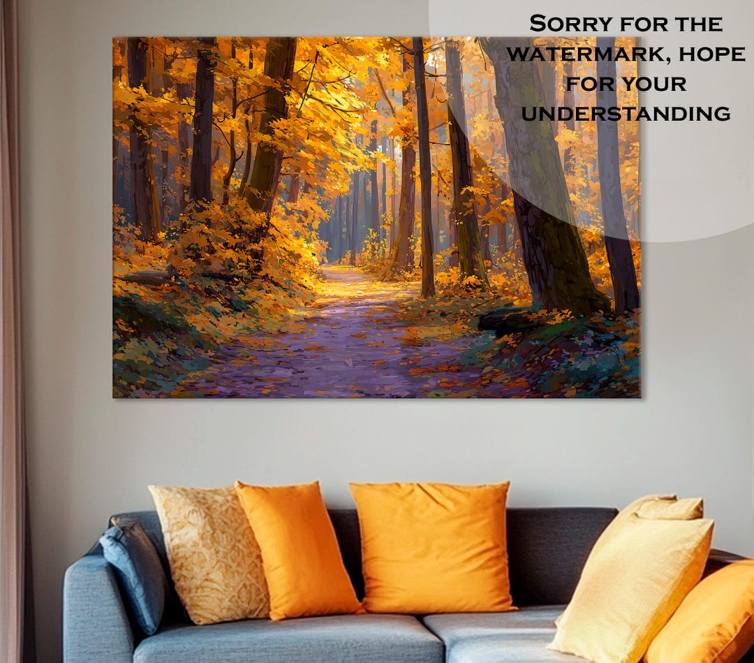 Autumn Forest Canvas Print: Fall Foliage Landscape Wall Art - Etsy