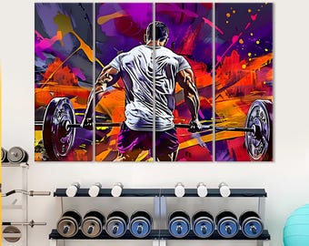 Weightlifter Canvas Print: Dynamic Gym Motivation Artwork, Gym Room Decor