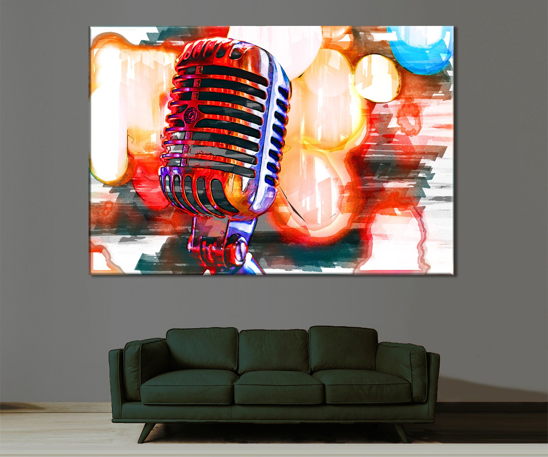 Microphone Wall Art Microphone Shure 55 Canvas Singer Gift Etsy