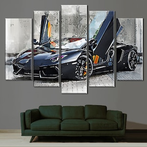 Sport Cars Canvas Print, Supercar Wall Art, Lamborghini Poster, Room Wall Decor, Sport Car Poster
