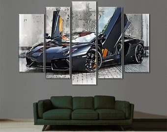 Sport Cars Canvas Print, Supercar Wall Art, Lamborghini Poster, Room Wall Decor, Sport Car Poster