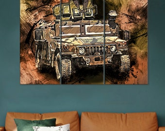 US Army Humvee Canvas, Humvee Military Vehicle Print, Humvee Wall Decor, Veteran Gift, Unique Military Gift