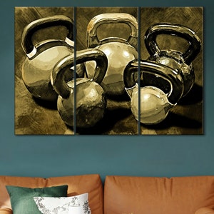 Kettlebells Canvas, Kettlebell Wall Art, Sport Equipment Print, Gym Room Decor , Calisthenics Print Art,Kettlebells Artwork,Kettlebell Decor