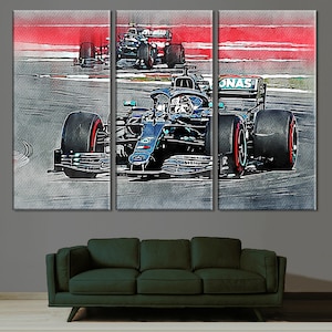 Lewis Hamilton Formula One, F 1 Canvas Sport, Race Print Room Decor, F 1 Fan Gift, Racing Print, Racing Print Formula One Photo  Gift Canvas