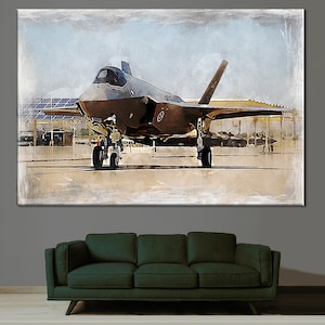 F-35 Canvas, Aviation print, Airplane Wall Decor, Airplane Poster, F-35 Room Decor Aviation Wall Art Aircraft Airplane Poster
