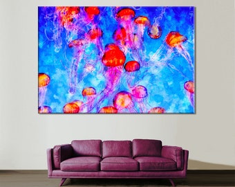 Jellyfish Canvas Print: Colorful Sealife Wall Art