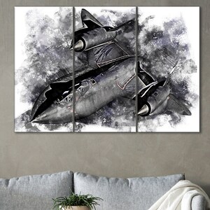 Reconnaissance Aircraft Canvas, Lockheed SR-71 Wall Art,SR-71 Blackbird Print,Pilot Gift,Boy Room Decor,Lockheed SR-71 Artwork,Blackbird Art