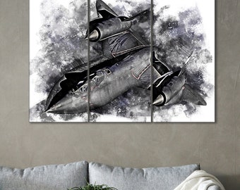 Impresión en lienzo del SR-71 Blackbird: arte mural de aviones de reconocimiento de Lockheed