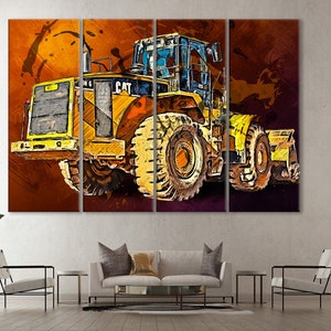 Impresión en lienzo de la cargadora de ruedas Caterpillar 980G: Decoración de pared CAT imagen 3