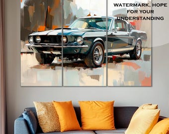 1967 Ford Shelby GT500 Canvas Print: Classic Car Wall Art