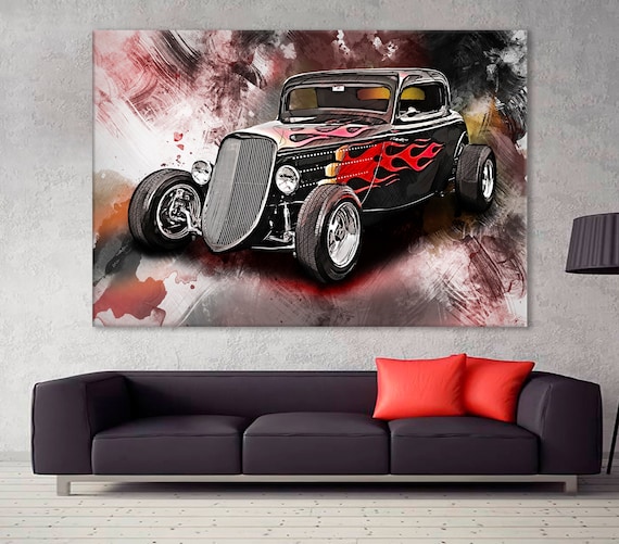 Vintage Hot Rod Canvas Print: Classic Car Wall Art - Etsy