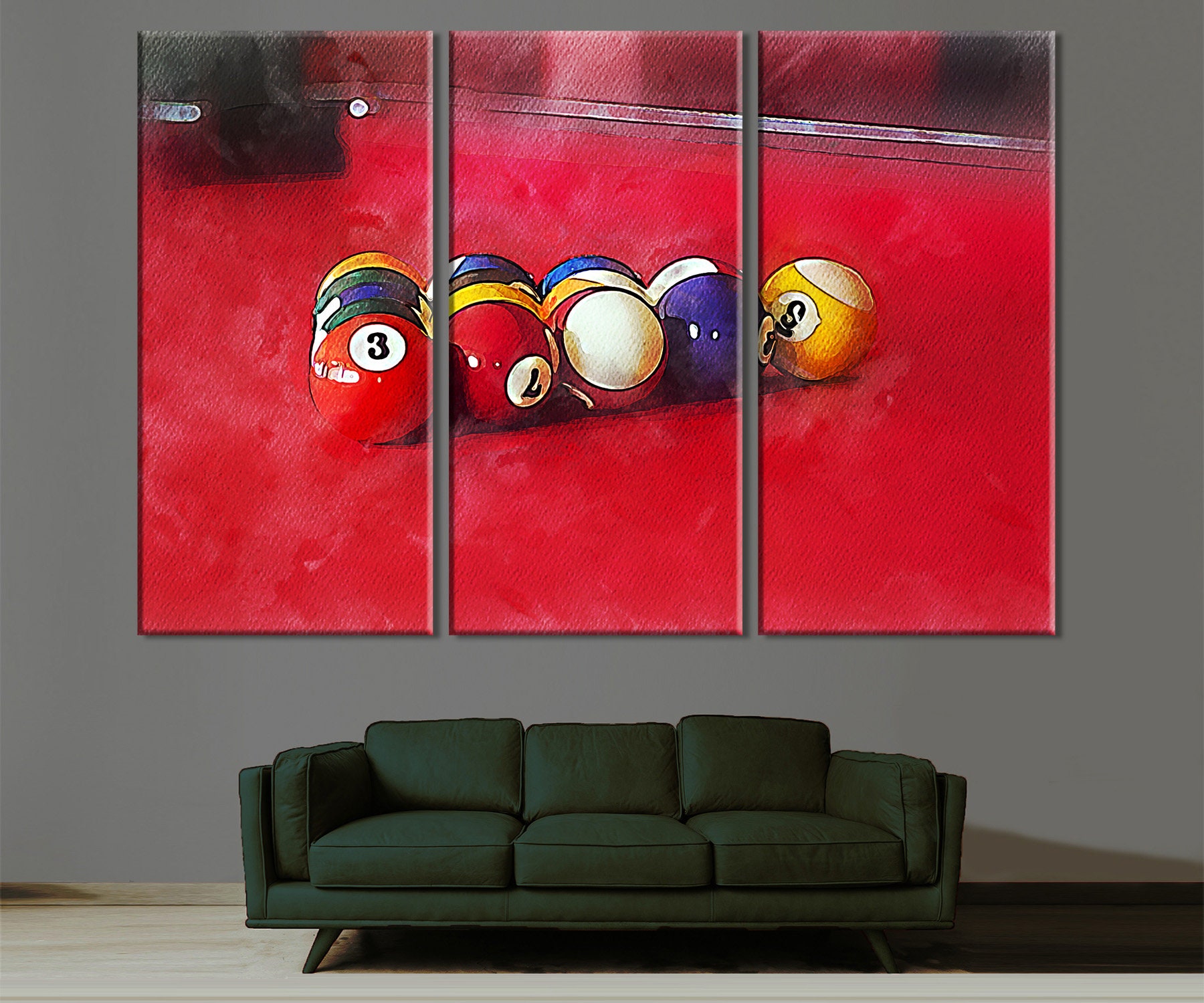 Pool Table Canvas Art Billiards Wall Art Billiards Print Etsy