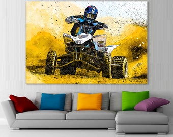 ATV Quad Bike Canvas Print: Kids Room Wall Decor
