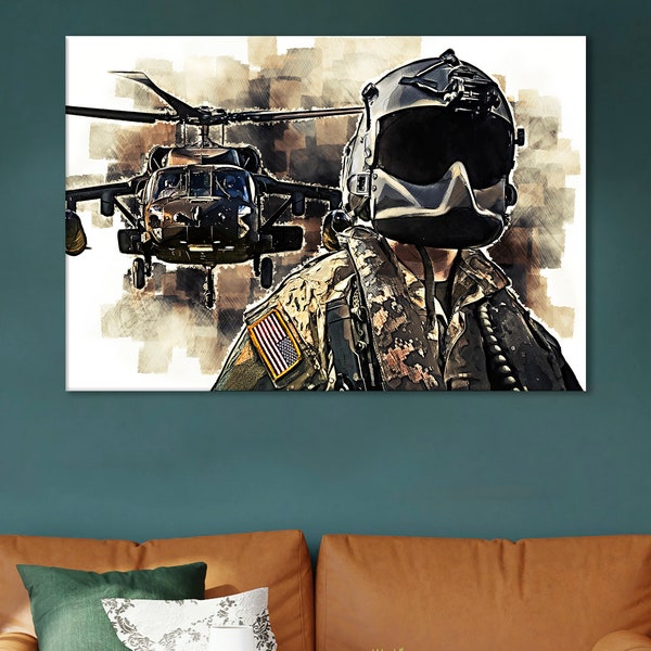 Sikorsky UH-60 Black Hawk Canvas, Helicopter Decor, UH-60 Artwork, UH-60 Wall Decor, Pilot Gift,Chopper Wall Print,Copter Artwork,Crew Print