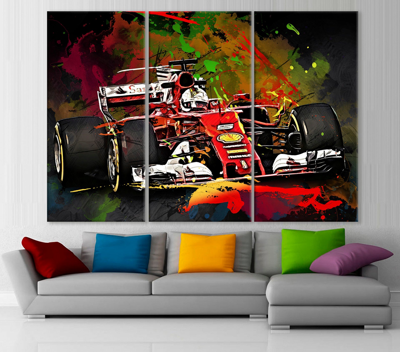 Sebastian Vettel Formula 1 Print Racing Wall Decor Formula | Etsy