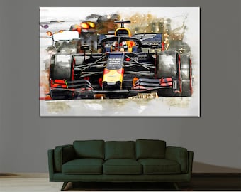 Max Verstappen Formula One, F 1 Canvas Sport, Race Print Room Decor, F 1 Fan Gift, Racing Print, Racing Print Formula One Photo  Gift Canvas