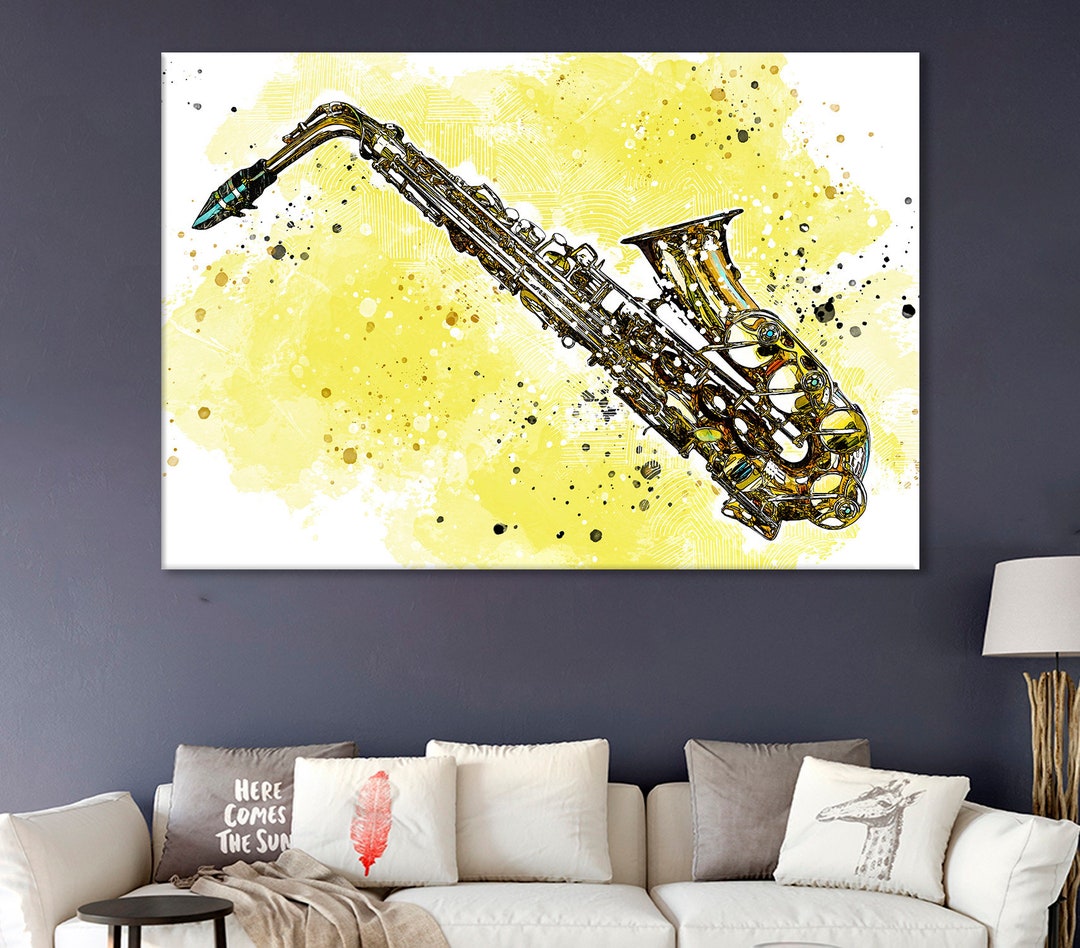 Saxophone Wall Art, Music Room Decor, Jazz Club Decor, Jazz Fan Gift