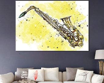 Saxophone Canvas Print: Modern Jazz Club Wall Art