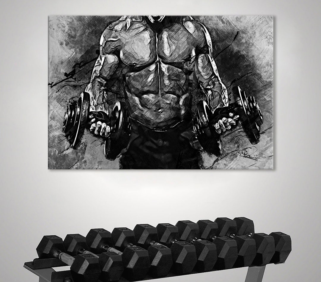 Athlete Wall Art, Bodybuilder Canvas, Motivation Print, Gym Wall Art
