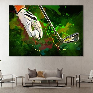 Golf Canvas, Golf Wall Art, Golf Print, Golf Room Decor , Golf Player Gift, Golfing Artwork, GolF Digital Painting, Golf Club Wall Decor