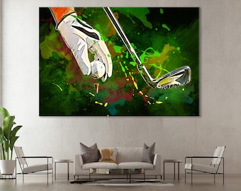 Impresión en lienzo de golf: arte mural moderno de golfista