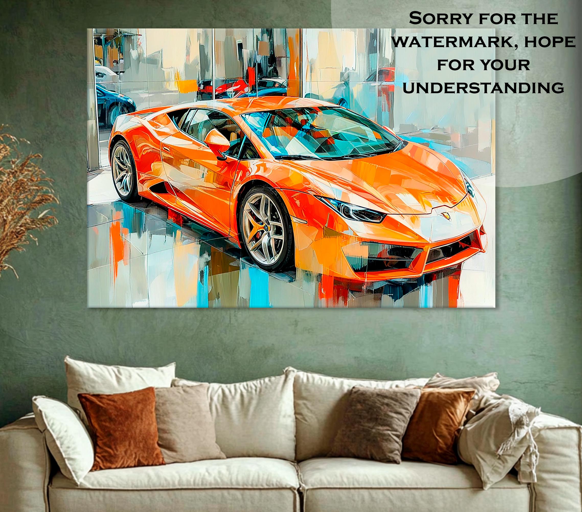 Orange Lamborghini Canvas Print: Supercar Wall Art - Etsy