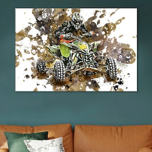 Quad ATV Artwork, ATV Quad Bike Print, Motocross Wall Decor, ATV Quad Motorcycle Poster, Quad Race Motocross Atv Poster, Offroad Wall Decor
