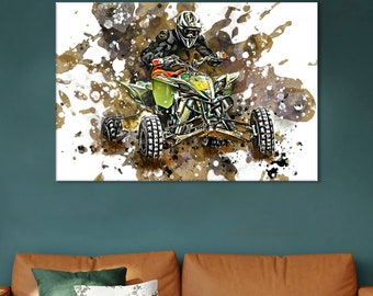ATV Quad Bike Canvas Print: Motocross Offroad Wall Decor