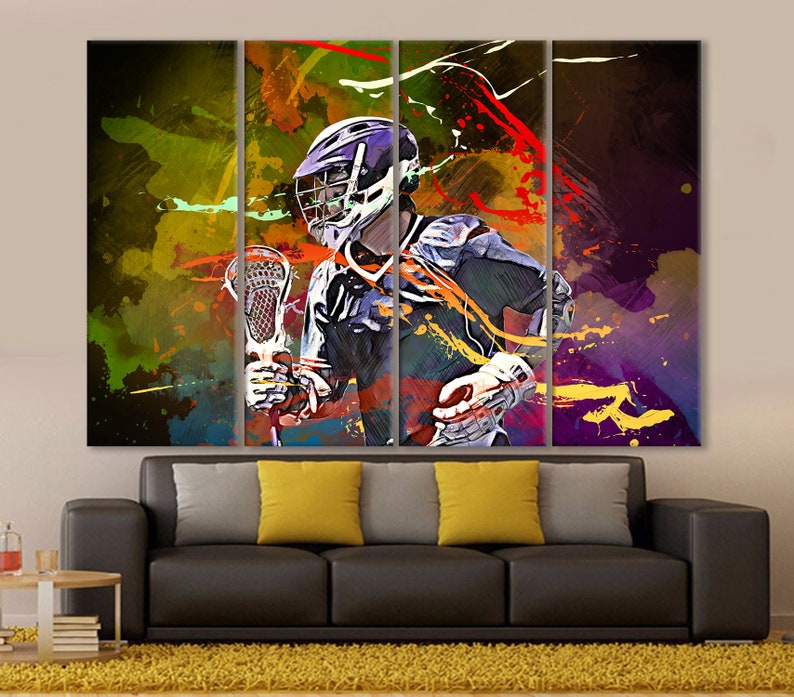 Lacrosse Canvas Lacrosse Wall Decor Lacrosse Print Sports Etsy