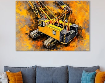 Lattice Boom Crane Canvas Print: Heavy-Duty Machine Wall Art